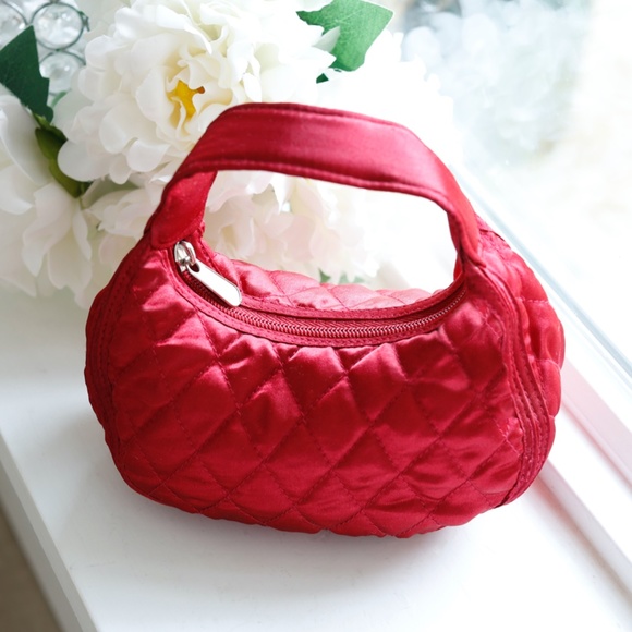 Strasburg Dress Girl's Satin Red Quilted Fancy Purse (Matches Silk Dresses) - Picture 1 of 2